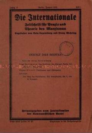 Sozialistische Zeitschrift begründet von Rosa Luxemburg und Franz Mehring, Jg. 1932