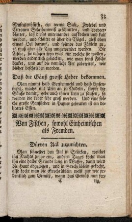 Von Fischen, sowohl Einheimischen als Fremden.