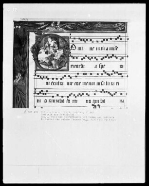 Graduale — Initiale D (omine tua misericordia), darin der reiche Prasser