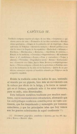 Capítulo IV. Tradición indigena respecto al origen de sus islas. - ...