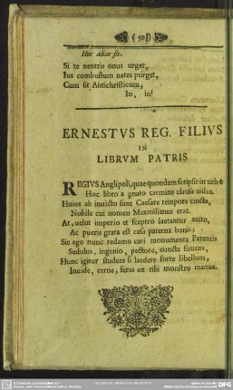 Ernestus Red. Filius In Librum Patris