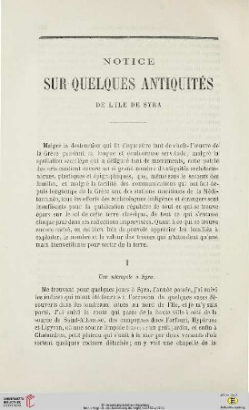 N.S. 6.1862: Notice sur quelques antiquités de l'ile de Syra