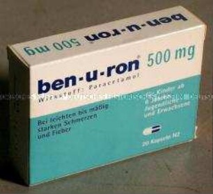 Schachtel "ben-u-ron", leer
