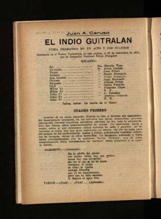 El indio Guitralan : pieza dramática en un acto y dos cuadros