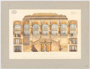 Neues Theater (Oper), Frankfurt/Main: Querschnitt des Treppenhauses 1:50 (von Inv.Nr. 1447)