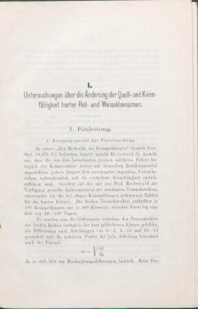 1. Ausgangspunkt der Untersuchung.