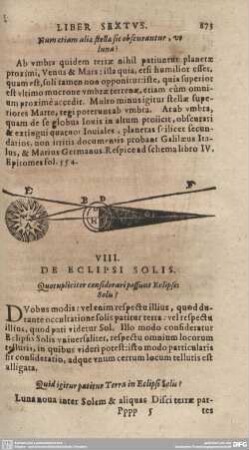 VIII. DE ECLIPSI SOLIS.