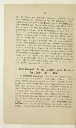 7. Graf Eberhard (V), der "Ältere", später Eberhard im "Bart" (1457-1496)