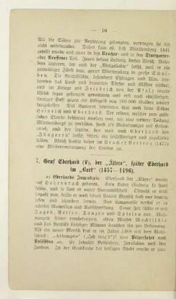 7. Graf Eberhard (V), der "Ältere", später Eberhard im "Bart" (1457-1496)