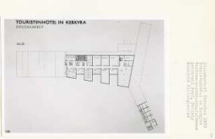 Touristenhotel, Korfu-Kerkyra (Diplomarbeit bei Peter Poelzig): Grundriss Kellergeschoss 1:200