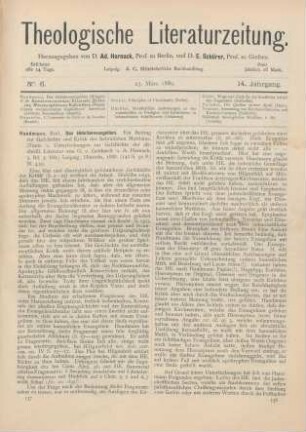 137-141 [Rezension] Handmann, Rud., Das Hebräerevangelium