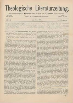 137-141 [Rezension] Handmann, Rud., Das Hebräerevangelium