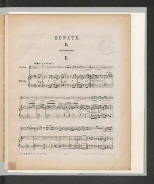 Sonate 1. Pianoforte.
