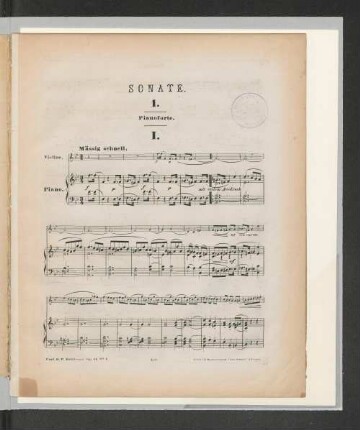 Sonate 1. Pianoforte.
