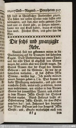 Die sechs und zwanzigste Rede