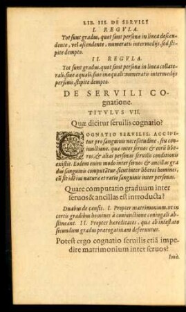 De Servili Cognatione. Titulus VII.