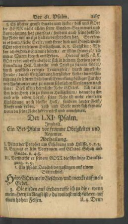 Der LXI. Psalm - Der LXX. Psalm