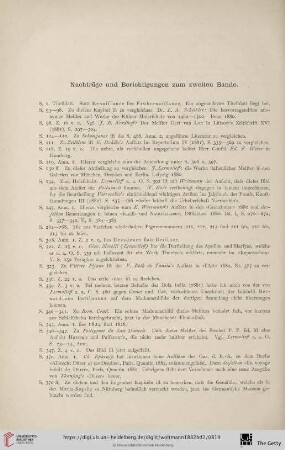 Nachträge und Berichtigungen zum zweiten Bande