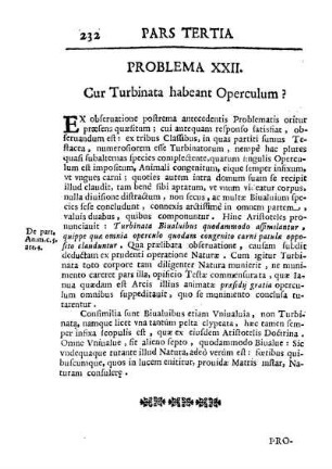 Problema XXII. Cur Turbinata habeant Operculum?