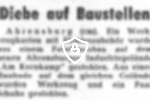 Diebe auf Baustellen