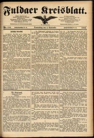 Ausgabe vom Donnerstag, den 04. September 1902.
