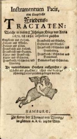 Sammlung verschiedener Friedensverträge nach dem Holländischen Krieg 1672-1679