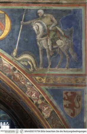 Biblische und hagiographische Szenen, Fabeln von Aesop, Jagd-, Kampf- und Monatsdarstellungen, Drachenkampf des heiligen Georg