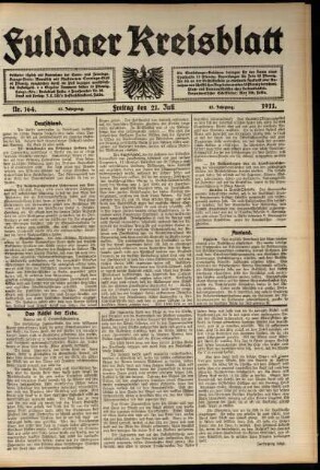 Ausgabe vom Freitag, den 21. Juli 1911.