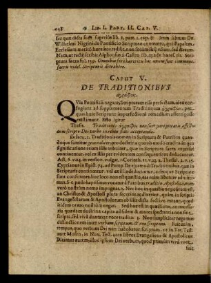 Caput V. De Traditionibus ...