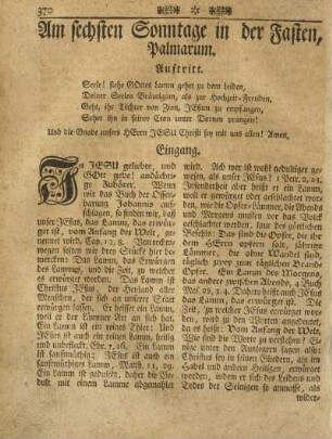 Am sechsten Sonntage in der Fasten, Palmarum