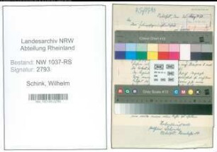 Entnazifizierung Wilhelm Schink , geb. 04.06.1898 (Bahnsekretaer)