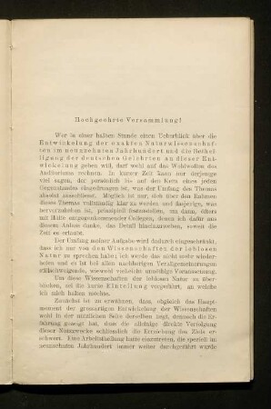 Hochgeehrte Versammlung!
