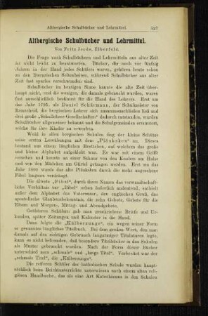 Altbergische Schulbücher und Lehrmittel