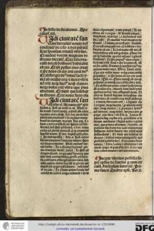 Incipit ulterius postilla super epistolas de sanctis per circulum anni secundum litteralem sensum. Item primo sancti Andree apostoli, Ro x.