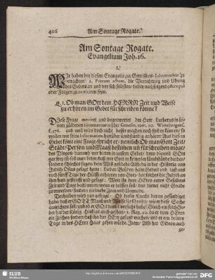 Am Sontage Rogate