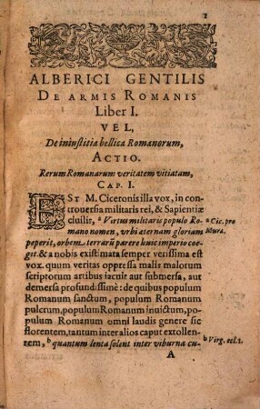 Alberici Gentilis IC. Clarissimi, Professoris Regii, De Armis Romanis Libri duo : Ad Illvstrissimvm Comitem Essexiae, Archimarschallum Angliæ
