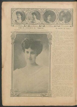 Para el concurso de "Tribune" - Nuestra contribución de bellezas argentinas : Sra. Arminda Thwaites de Ramos Mejía