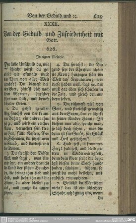 XXXII. Von der Geduld und Zufriedenheit mit Gott