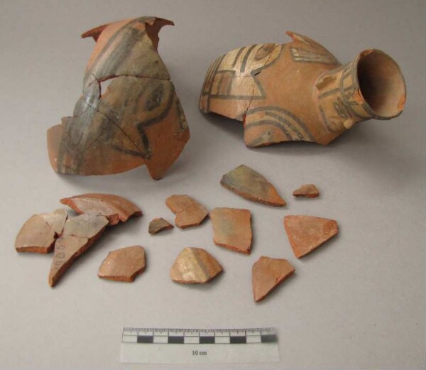 Fragments of a clay vessel