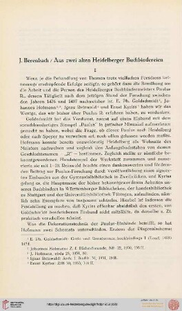 Aus zwei alten Heidelberger Buchbindereien
