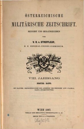 Österreichische militärische Zeitschrift. 1867, 1 = Jg. 8