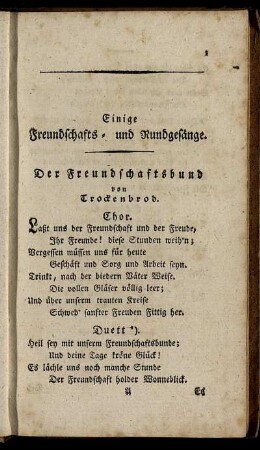 Einige Freundschafts- und Rundgesänge.