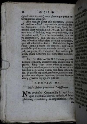 Lectio VI. - Lectio X.