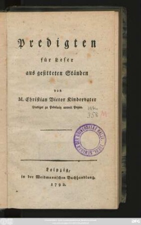 Predigten für Leser aus gesitteten Ständen