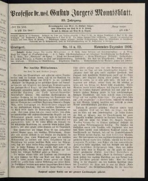 61-72, Nr. 11 u. 12. November-Dezember 1916.