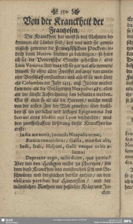 Von der Kranckheit der Frantzosen