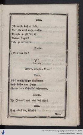 VI. [sic] Amor, Diana, Nice.