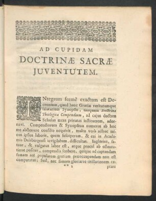 Ad Cupidam Doctrinae Sacrae Juventutem