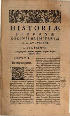 Joachimi Brulii Historiae Peruanae ordinis Eremitarum S. P. Augustini libri octodecim. [1]