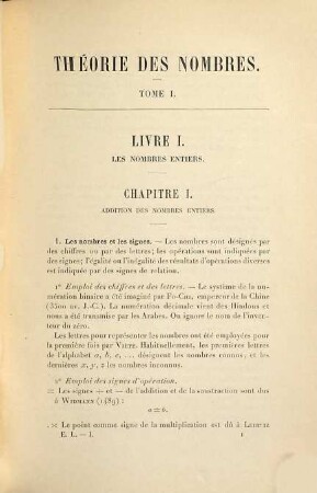 Théorie des nombres par Edouard Lucas, 1